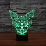 3D Color Cat Changing Night Light Indoor LED