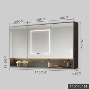 Smart Cabinet With Led Lights Anti-fog Hanging Wall Type Toilet Dressing Bathroom Combination Mirror