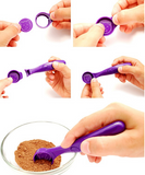 New Magic Spice Spoon Food Decorating Tools 16 Different Images Decor Coffee Cake Foods Piping Spoons Funning Kitchen