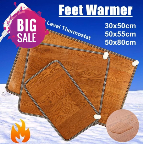 Leather Heating Foot Mat Warmer Electric Heating Pads Feet Leg Warmer Carpet Thermostat Warming Tools Home Office