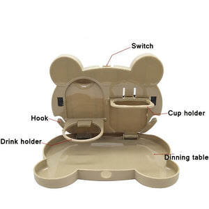 Child Car Seat Table Car Seat Tray Storage Kids Toy Food Water Holder Children Portable Table For Car Baby Food Desk ABS