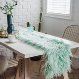 Soft Shaggy Plush Table Runner For Wedding Party Artificial Wool Table