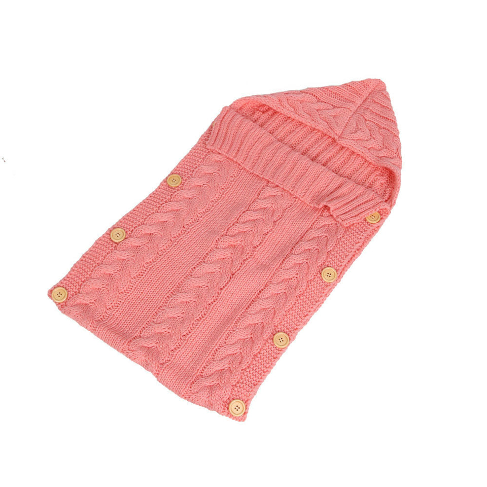 New Autumn Winter Newborn Baby Boy Girl Knit Sleeping Bag Clothes Infant Baby Pure Color Hold Blanket