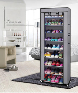 10-Layer 9 Grid Shoe Rack Shelf Storage Closet Organizer Cabinet Multiple Colors