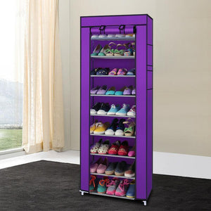 10-Layer 9 Grid Shoe Rack Shelf Storage Closet Organizer Cabinet Multiple Colors