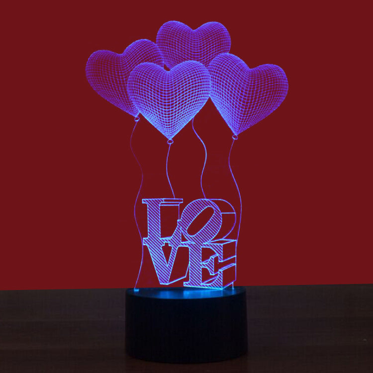 Simple Love Colorful 3D Touch Night Light