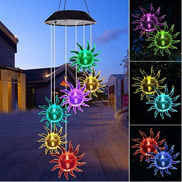 Outdoor Solar Wind Chime Lamp Hummingbird Butterfly Ball Wind Chime Garden Decoration