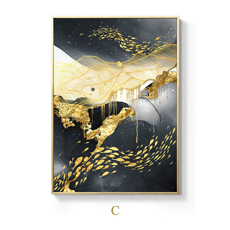 Golden Black And White Wall Art Posters And