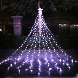 LED Five-pointed Star Waterfall Light To Decorate The Courtyard Outdoor