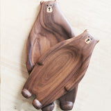 Cute Bear Wood Board Bread Plate Block Bear Shape Tray Black Walnut Cutting Board Table Decor Kitchen Accessories Coaster