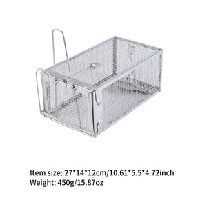 Humane Live Animal Trap Cage, 1-Door Rodent Steel Catch and Release for Raccoons, Cats, Groundhogs, Opossums, Stray Cat, Squirrel, Mole, Gopher, Skunk