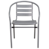 Flash Furniture Silver Metal Restaurant Stack Chair with Aluminum Slats