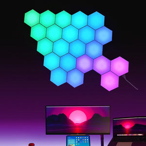 Colorful Color-changing Gaming Atmosphere Smart Quantum Light Induction Honeycomb Bedroom Wall Lamp