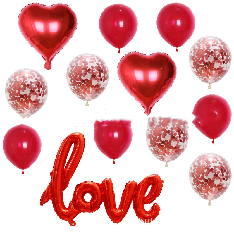 Large One-piece Love Confession Aluminum Sequined Balloon Combo Set