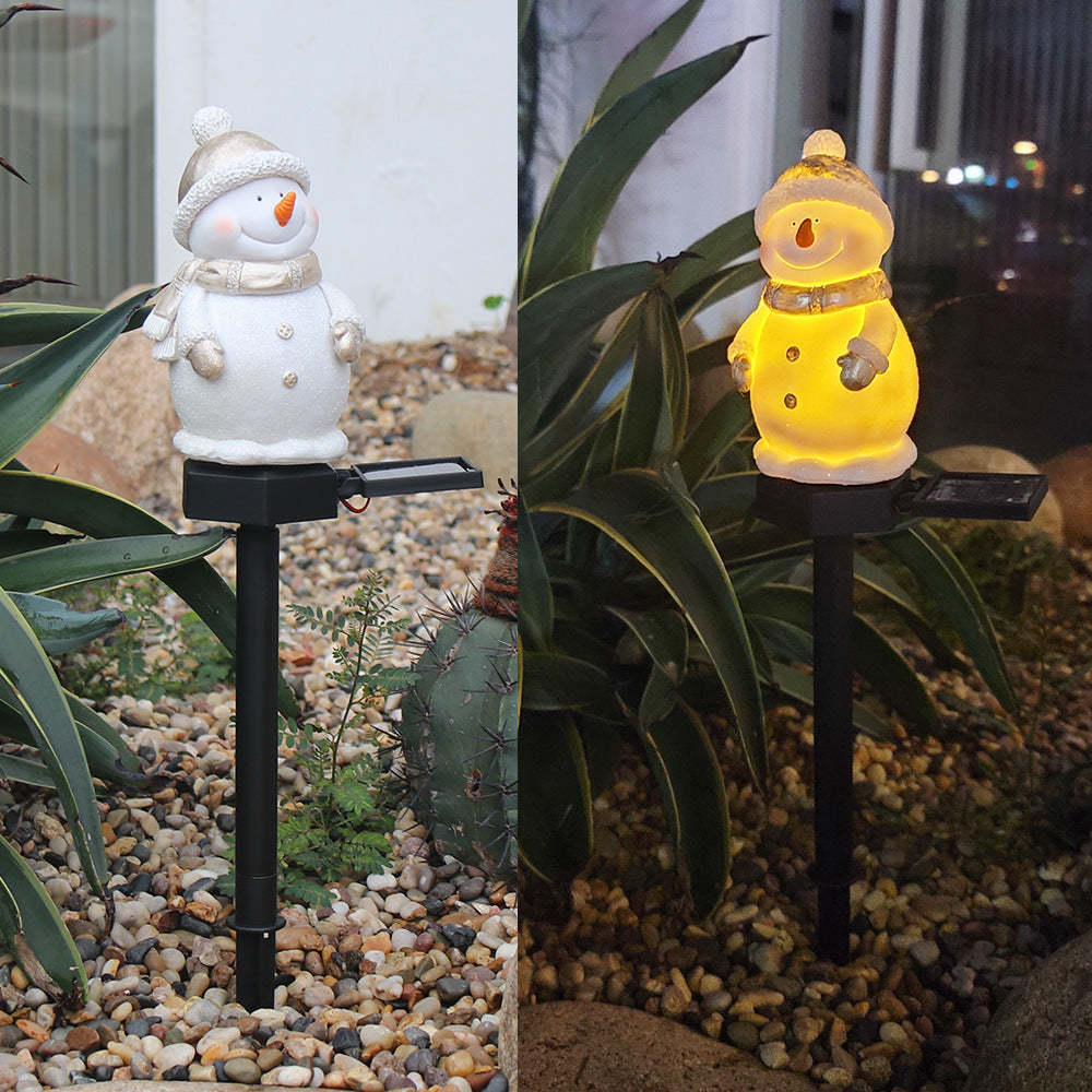 Outdoor LED Solar Snowman Light Landscape Lamp Decorations Lawn Lamp Christmas Series Cartoon Snowman Ground Lamp Garden Lamp