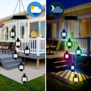 Outdoor Solar Wind Chime Lamp Hummingbird Butterfly Ball Wind Chime Garden Decoration