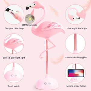 Flamingo LED Small Table Lamp Birthday Gift Girl Heart Student Dormitory USB Charging