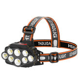 8LED Strong Light Rechargeable Night Fishing Headlight