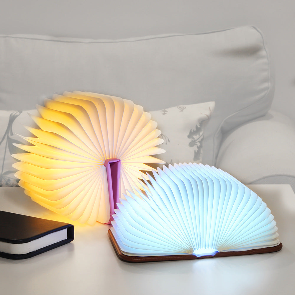 Led Mini Folding Table Lamp Creative Book