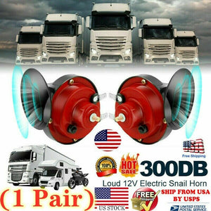 2PC 12V 300DB Super Loud Train Air Horn Waterproof Motorcycle Car Truck SUV Boat