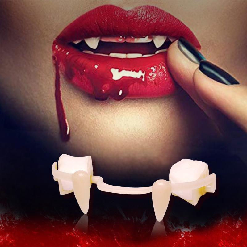 Halloween Retractable Vampire Teeth Denture Zombie Fangs