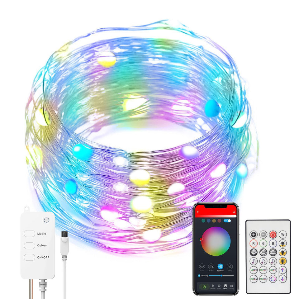 Smart LED String Lights Dancing With Music Sync Dreamcolor Fairy Lamp Garland For Home Christmas New Year's Decor Lighting