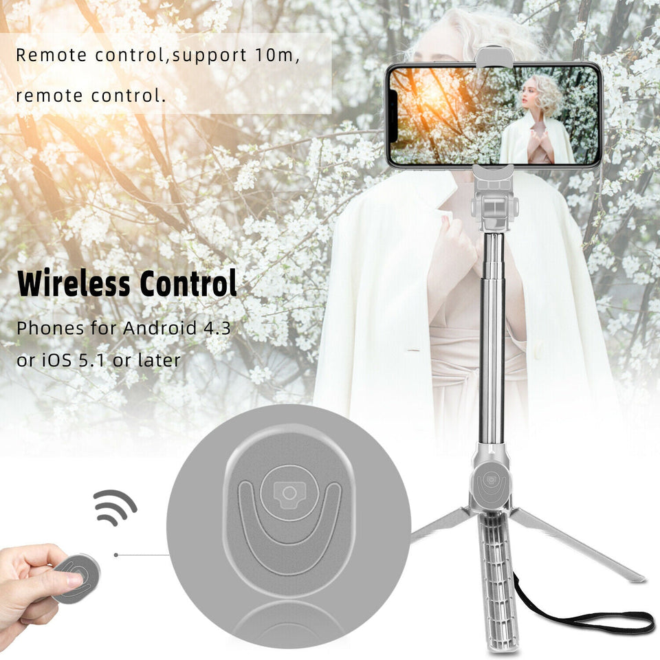 For Samsung Galaxy S22/S21+/Note 20 Ultra Selfie Stick Extendable Remote Tripod