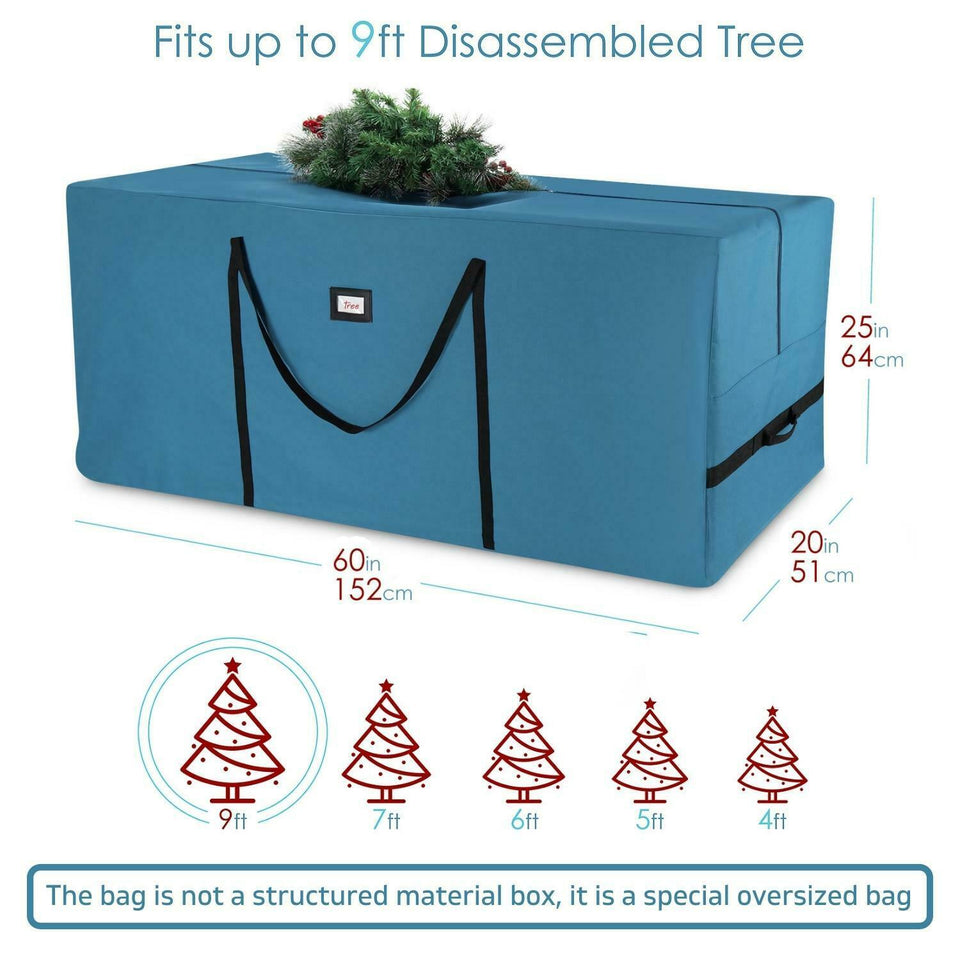 Christmas Tree Storage Bag Up to 9 FT Disassembled Tree Heavy Duty with Handles