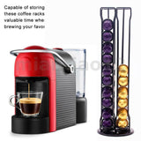 40 Coffee Pod Carousel Sturdy Metal Black Counter Display Storage Rack Holder