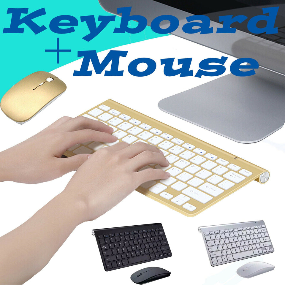 Mini Wireless Keyboard And Mouse Set Waterproof 2.4G For Mac Apple PC Computer