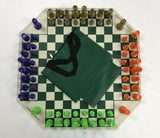 4 PLAYER 4 WAY CHESS SET - BAG / BOARD / 4 SIDES COLOR CHESS PIECES