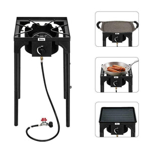 Portable Outdoor Propane 75,000-BTU Single Burner Camping Stove Party BBQ Grill