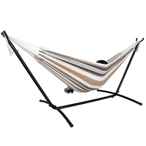 9ft Portable 2-Person Hammock with Steel Stand Carrying Case Double Swing Bed 793565027413