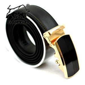 Genuine Leather Belt Mens Ratchet Dress Belts With Adjustable Automatic Buckle