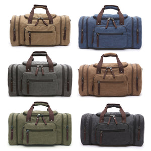 Vintage Men's Canvas Leather Travel Duffle Bag Shoulder Large Luggage Gym Tote