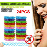 24 Pack Mosquito Repellent Bracelet Wrist Band Bug Insect Natural Protection US