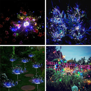 150 LED Solar Firework Starburst Lights Fairy Lamp Garden Path Outdoor Decor USA