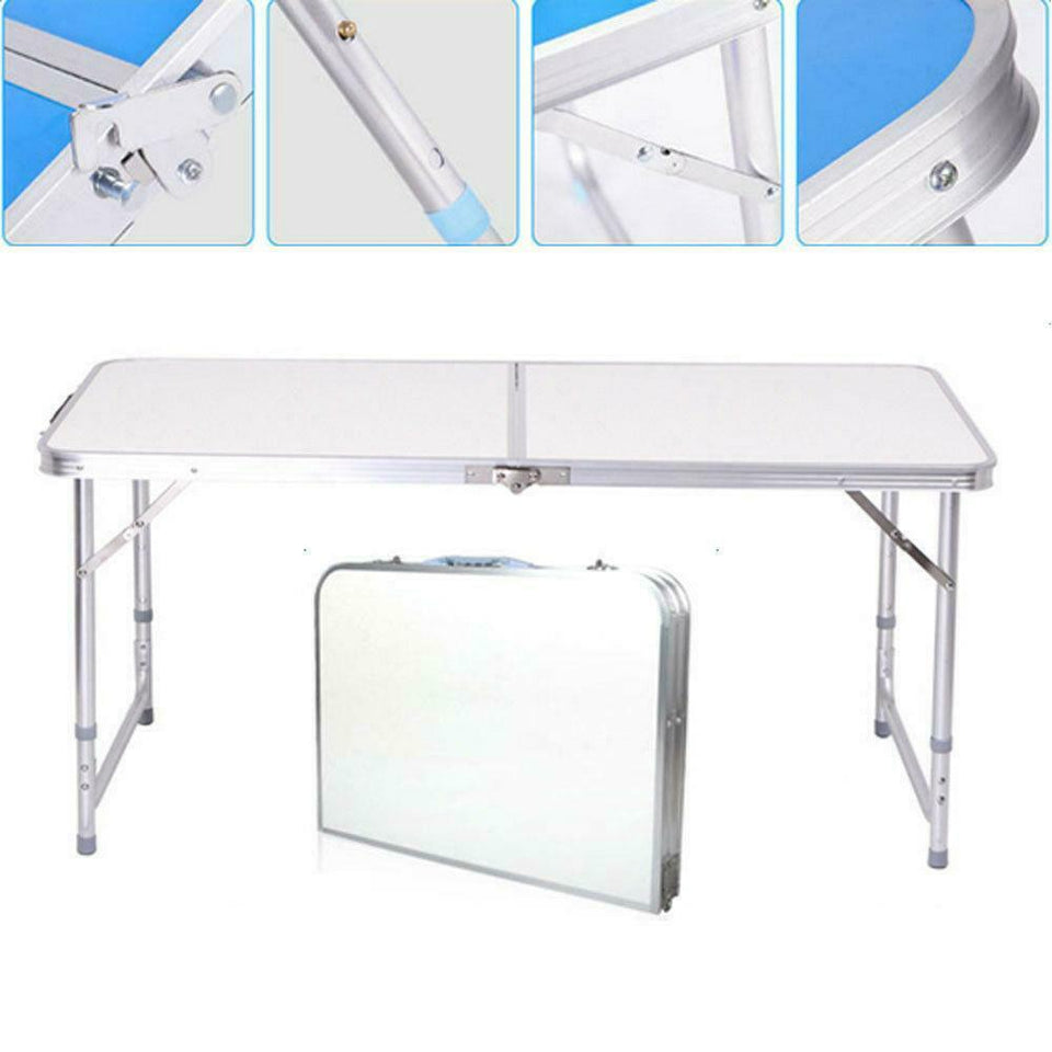 4ft Aluminum Camping Folding Table Portable Office Camping Picnic BBQ Outdoor