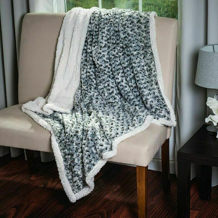 Swirly Sherpa Soft Fleece Throw Blanket 50 x 60 Inch