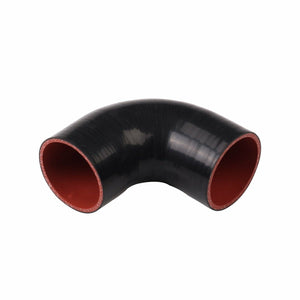 2.5" 90-Degree Elbow Coupler Balck/Red Silicone Hose Coupler Turbo Pipe