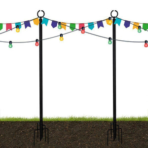 9.6 FT String Lights Poles for Outdoor 2 Pack Stainless Holiday Decoration Poles