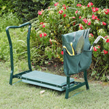 Foldable Kneeler Garden Bench Stool Soft Cushion Seat Pad Kneeling  w Tool Pouch