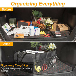 Trunk Cargo Organizer Folding Collapsible Caddy Storage Bag Bin Car Truck SUV
