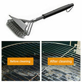 BBQ Brush Scraper 18" Stainless Steel Oven Grill Tool Cleaning Three-Head New