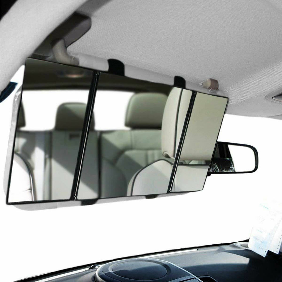 Zone Tech Car Folding Visor Vanity Mirror Makeup Travel Cosmetic Tri-Fold Mirror