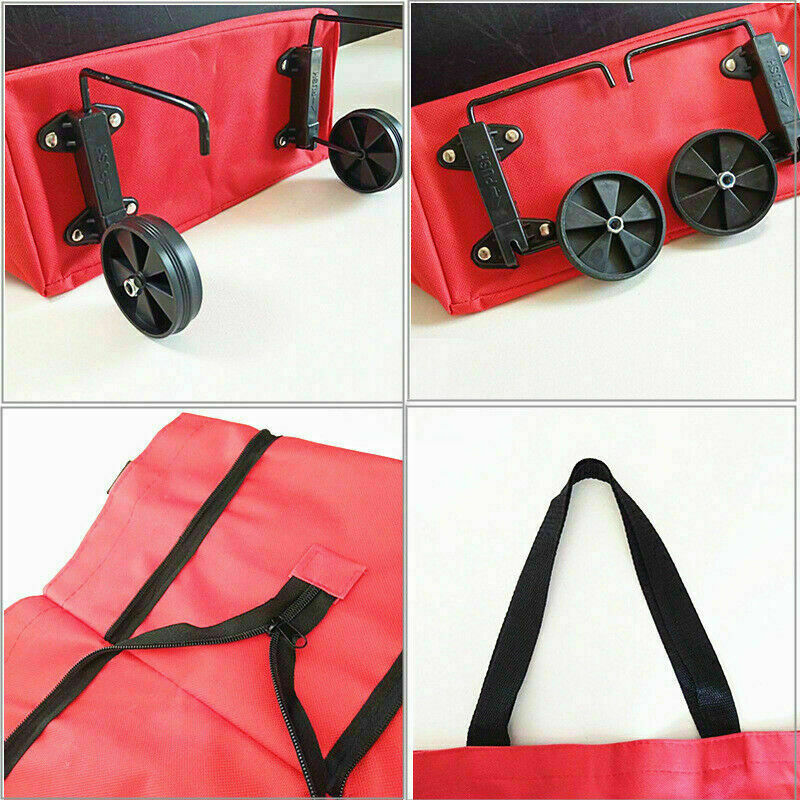 2 in 1 Foldable Shopping Trolley Bag Cart With Wheel Portable Luggage Handbag