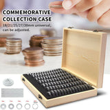 100PCS Coin Capsules With Foam Gasket Holder Case Wooden Storage Case Collection