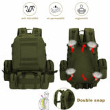 50L Military Tactical Backpack Detachable Molle Rucksack Army 3 Day Assault Pack