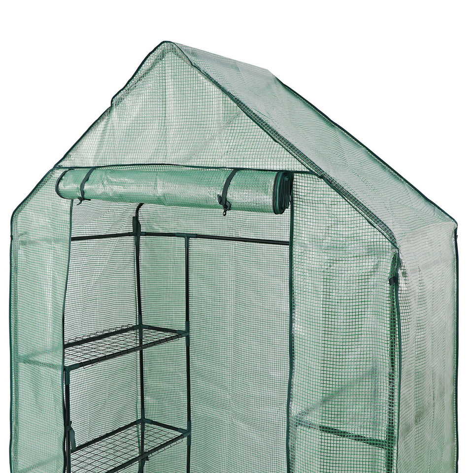 Mini 6 Shelves 3 Tiers Walk In Door Outdoor Green House for Planter Portable 758277385909
