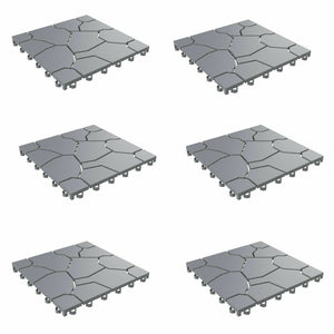 Outdoor Patio Deck Snap Tiles 11.5 x 11.5 Set of 6 Water Drainage Faux Stone 192664981068